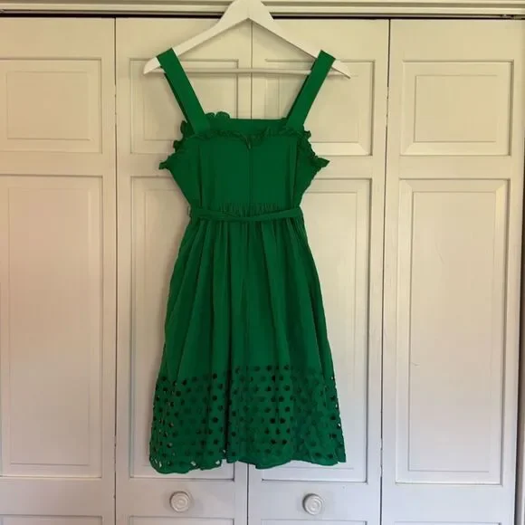 Vince Camuto green eyelet ruffle sun dress size 2p - Picture 5 of 11